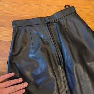 50s genuine leather pencil skirt